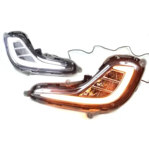 Factory 12V LED DRL for Hyundai Accent Daytime Running Light Turn Signal Verna Fog Lamp Cover Car LED Daylight
