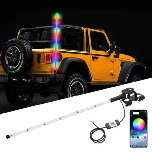 Factory 1PCS 5050 LED RGB Lighted Antenna Whip New APP Control Can Am ATV UTV RZR Polaris Dune Buggy Auto Exterior Lighting