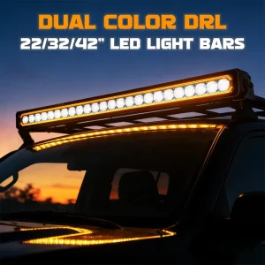 Factory 22 32 42 Inch LED Light Bar Emark Dual Color DRL Amber 12V 24V Patented LED LightBar for 4×4 Off Road Truck ATV UTV