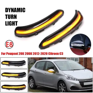 Factory 2PCS Dynamic Turn Signal Lamp LED Rearview Mirror Indicator Light for Peugeot 208 Citroen C3
