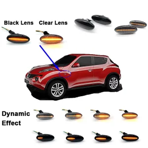 Factory Clear Lens LED Car Dynamic Side Marker Turn Signal Light for Nissan Qashqai Dualis Juke Micra March Note X-Trail Cube