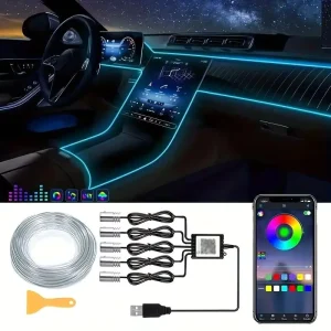 Factory Customization App Control RGB LED Strip 12V Decorative Ambient Fiber Optic Lamp Car Atmosphere Auto Interior Lighting