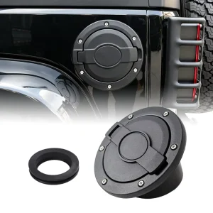 Factory Dedicated to JK and Unlimited Models Gas Cap Cover Aluminum Fuel Filler Door Newly Upgraded