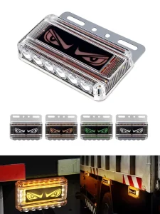 Factory Direct 24V Ultra Bright LED Demon Eye Multi Function Truck Side Tail Light Turn Signal Brake Stop Warning Lamp