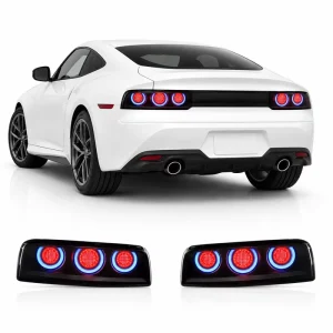 Factory Direct ABS Rear Combination Light for Nissan Z RZ34 400Z RGB LED Tail Lights Plug and Play Chrome Trim Design