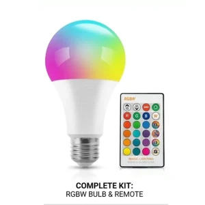Factory Direct AC85-265V RGBW LED Bulb 3W E27 Smart Light Bulb with Remote 16 Color Changing Dimmable for Party Home Lighting