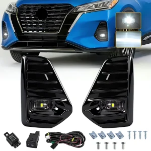 Factory Direct Auto Car Accessory Front Bumper LED Fog Light for Nissan Kicks with White Yellow Fog Light Cover Trim