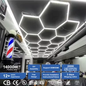 Factory Direct Delivery DIY Decorative Light Fixture Hair Salon Hexagonal Barber Light