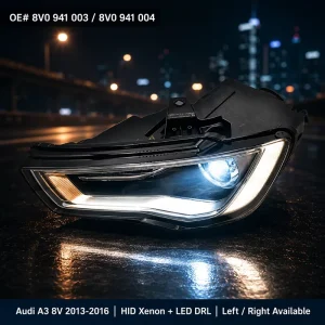 Factory Direct HID Xenon Headlight 8V0941003 8V0941004 for Audi A3 8V LED DRL Projector Left Right