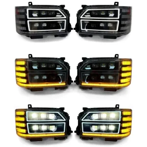 Factory Direct Sale for Toyota 14-18 Hiace Front LED Headlights Daytime Running Lights 6-lens Model