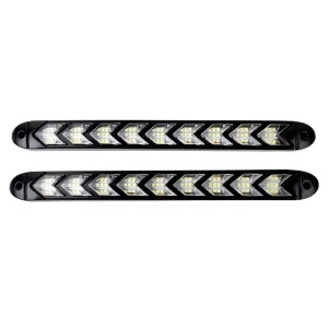 Factory Direct Sales Car LED Daytime Running Lights Arrow Dual Color Ultra Bright Front Bumper Flowing Turn Signal Marker Lights