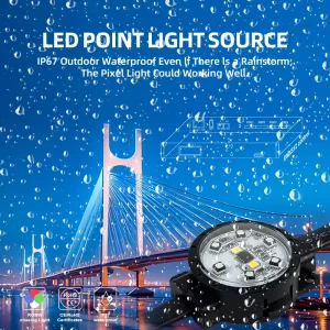 Factory Direct Sales RGBW Programmable DMX512 LED Point Light for Amusement Parks Streets and Building Exterior Lighting