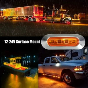 Factory Direct Sales Fit Truck Bus 4LED Electroplated Side Lights Turn Signal Side Marker Lights 12 24V