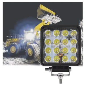Factory Direct Supply Super Bright 48W 12V 4inch White 16LED 3600lm Car LED Work Light Aluminum Housing Exterior Auto Lighting