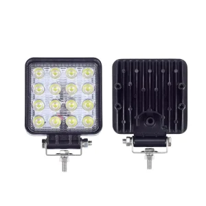 Factory E mark 4.3 Inch Square LED Work Light 48W 16PCS 3W LED IP67 10 30V Flood Spot Beam Offroad Vehicle Lamp