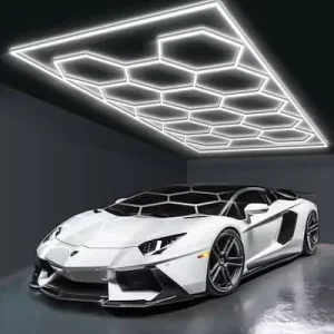 Factory Manufacture Hexagon LED Garage Ceiling Light Honeycomb Grid Lighting System for Auto Workshop Car Detailing Garage