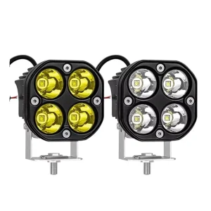 Factory New LED Front Four eye Work Light 3 Inch 40W Fog Lamp Yellow White Square 12V for SUV 4×4 Tractor