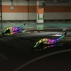 Factory RGB Car Roof Dragon Horn LED Dynamic Flashing Warning Light Auto Roof Spoiler Decor Lamp Modified Exterior Accessories