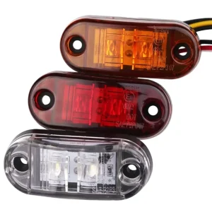 Factory Red Amber White Color Universal 12V/24V 2 LED Side Marker Light Lamp for Cars Truck Trailer