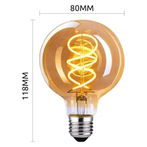 Factory Retro Edison LED Bulb 4W Dimmable Warm White Globe Amber Glass Decorative Household Light Bulb