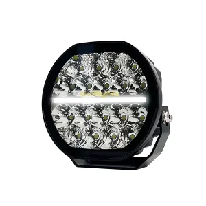 Factory Semi Round LED Work Light Headlight Amber White 7 Inch 12V 90W Driving Light DRL 4X4 4WD Offroad