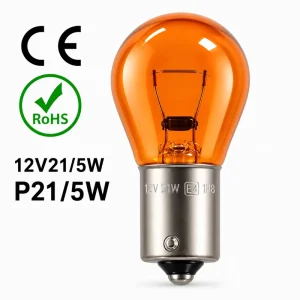 Factory Supply PY21W BAU15S 12V 21W Amber Straight-Angle Turn Signal Bulb CE RoHS Certified Manufacturer