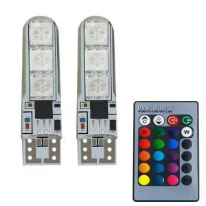 Factory Supply T10 5050 6SMD RGB Remote Control LED Lamp Auto Car Interior Music Dancing Light Multi-Color Driving Lights
