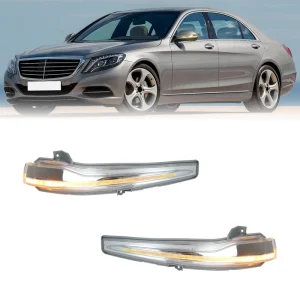 FetonAuto LED Amber Mirror Non Dynamic Turn Signal Lights for W205 E W213 W222 X253 OEM Rear View Sequential Indicator Lamps 12V