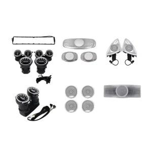 Fits 64 Color LED Ambient Light Kit for Mercedes Benz E Coupe Air Vent 4D Rotating Tweeter Door Speaker Cover Accessor