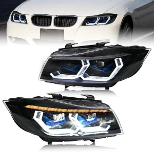 Fits BMW 3Series 325i 328i 330i E90 E91 Upgraded Dual Projector Halogen Headlights LED Sequential Turn Signals