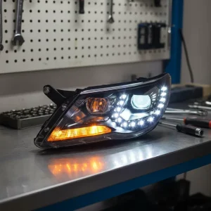 Fits VW Tiguan LED Headlight Assembly Matrix Style Sequential Turn Signal Dynamic Startup Animation Plug Play