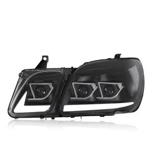 Fits for Lexus LX470 98 07 Headlight Assembly with LED Daytime Running Lights and Sequential Turn Signal Projector