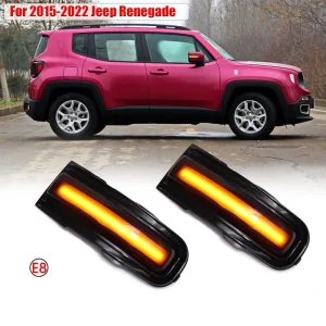 Flashing Amber Indicator Lamp LED Dynamic Turn Signal Lights for Jeep Renegade Repeaters Running Blinker Rearview Bulb