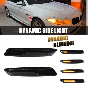 Flashing Dynamic Side Marker Turn Signal Lights for BMW E81 F30 E90 E91 E92 E93 E46 E60 E61 Sequential Blinker Indicator Lamps