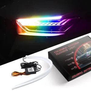 Flexible Auto Remote Colorful Daytime Running Turn Signal Light Strip 12v Car Interior Accessories Dynamic Led Ambient Headlight