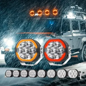 Flexible Vehicle Truck Kit 5 Inch Overhead Linkable Amber Off-road Work Car Spot Pod Offroad off Road Led Fog driving Light bar