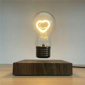 Floating Light Bulb Magnetic Levitating Light Bulb Mini Heart Shape Floating Bulb