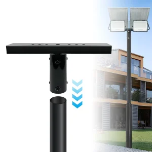Flood Light Mount Bracket 76mm Heavy Duty Galvanized Steel Metal Outdoor Solar Floodlight Fixing Bracket Customized 58mm