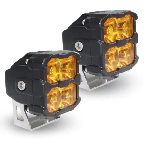 Flush Mount 40W LED Off-road Fog Lights Cool White Aviation Aluminum 3″ Combo Beam Stainless Steel Bracket