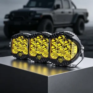 Foco Tractor Auxiliary Fog Off-Road Spot Pods 5/7/9 Inch Round Driving 3 Side Shooter LED Work Lights for Truck Jeep SUV 4×4