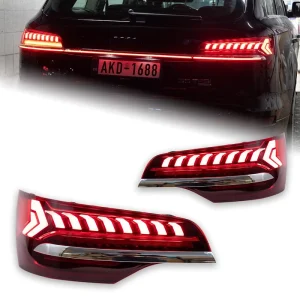 For 06 15 Audi Q7 Modified Tail Light Assembly Full LED Flowing Turn Signal
