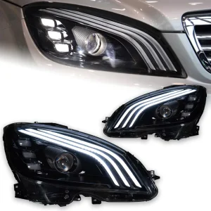 For 07 10 Mercedes Benz C Class W204 Modified Headlight Assembly C300 260 200 Upgrade 12V LED Lens