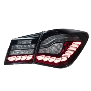 For 09 14 Chevrolet Cruze 12V 30W Tail Light Assembly Modified LED Dragon Scale Flowing Turn Signal