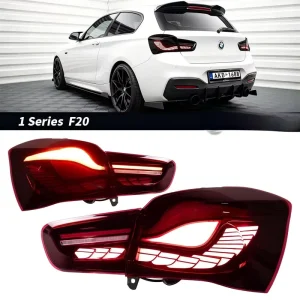 For 1 Series F20/F21 Taillight Assembly Retrofit LED Rear Lights with Flowing Turn Signals 30W 6800LM