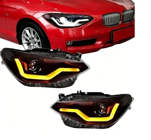 For 1 Series F20 Headlight Assembly Upgrade LED Daytime Running Lights Sequential Turn Signals 12V 6000 lm