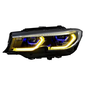 For 20 22 BMW 3 Series G20 Headlight Assembly Modified High end LED Spoon Daytime Running Light Laser Lens 12V