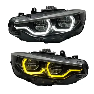 For 4 Series F32 F33 F36 F80 F82 M3 M4 LED Headlight Assembly Hexagonal DRL Laser Blue Plug Play 12V New