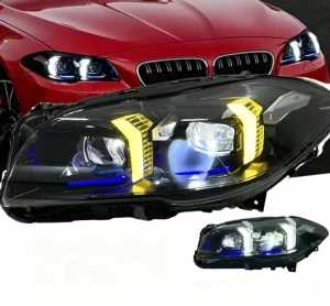 For 5 Series F10 F18 Headlight Assembly 12V New LED Lens with Teeth Like Design 6000K