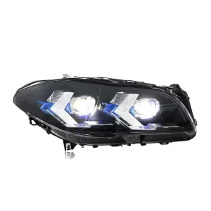 For 5 Series F10 Headlight Assembly F18 Style LED Flowing Turn Signals Arrow Shaped Daytime Running Lights 12V Car