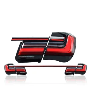 For 7 Series F02 Full width Red LED Taillight Assembly with Daytime Running Lights and Flowing Water Effect